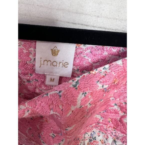 J. Marie Dress Size MED White Pink With Flowers Flirty FUN Spring Summer - Picture 3 of 5